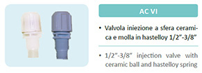 Injecta vanne d'injection AC VI FPM - 1/2”-3/8–4x6 PVDF
