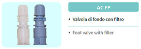 Injecta válvula de pie AC FP EPDM - 8x12 PVDF